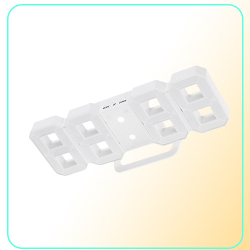 Gauges Modern Design 3D LED Wall Clock Digital Alarm Clocks Home Living Room Office Table Desk Night Clock Display