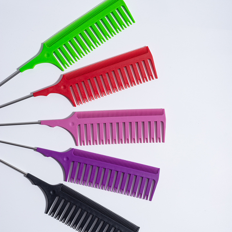 Professional Hair Comb Hair Dyeing Highlight Hair Brush Fish Wide Tooth Zone Comb Barber Hairdressing Comb Hair Styling Tool 2468