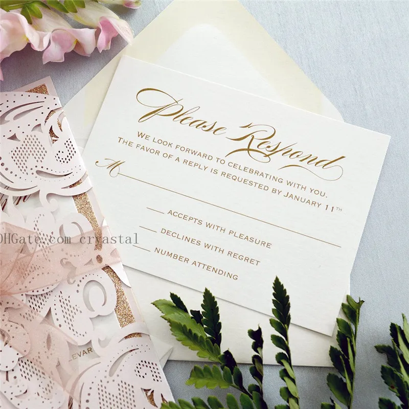 WHITE CHANTILLY LACE Laser Cut Wrap Invitation White Laser Cut Wedding Invitation with Blush Shimmer Insert and Burgundy ZZ
