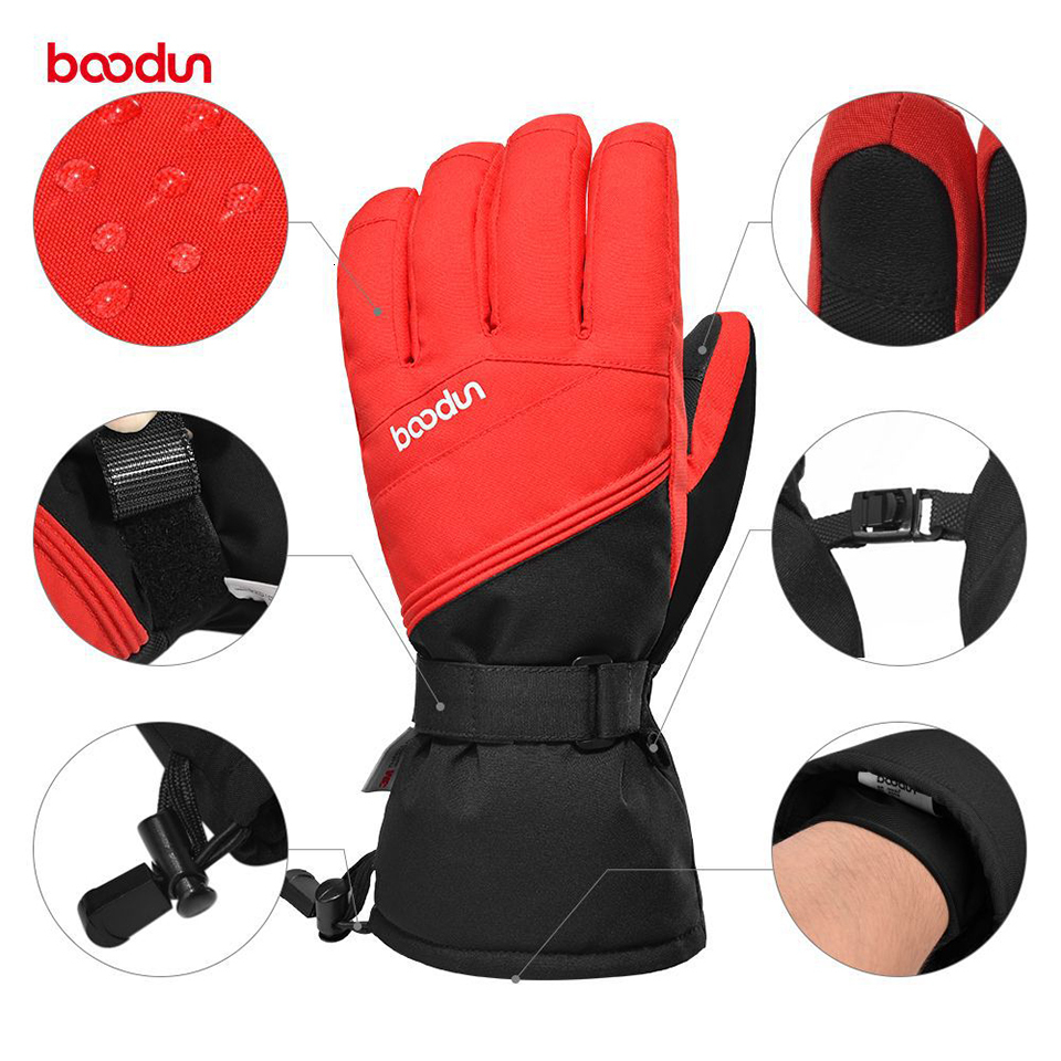 Sports Gloves Boodun Professional Ski Touch Screen Fleece Winter Warm Snowboard Waterproof Motorcycle Thermal Snow gloves 230821