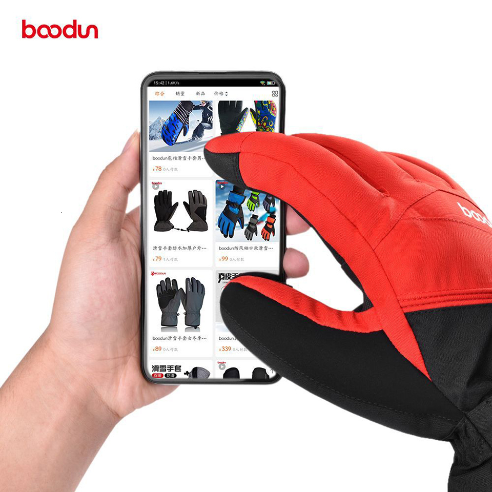 Sports Gloves Boodun Professional Ski Touch Screen Fleece Winter Warm Snowboard Waterproof Motorcycle Thermal Snow gloves 230821