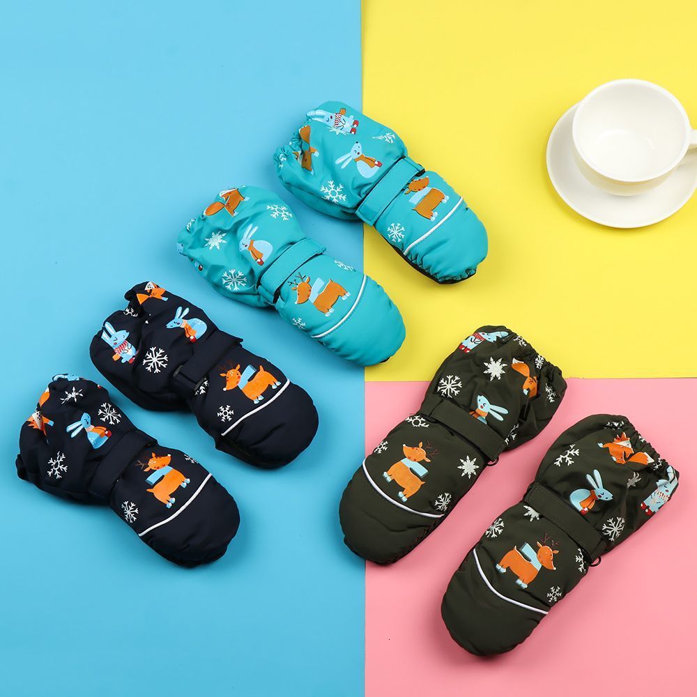 Sports Gloves Cute Cartoon Winter Children Ski Thick Warm Non slip Mittens Waterproof Windproof Outdoor 230821