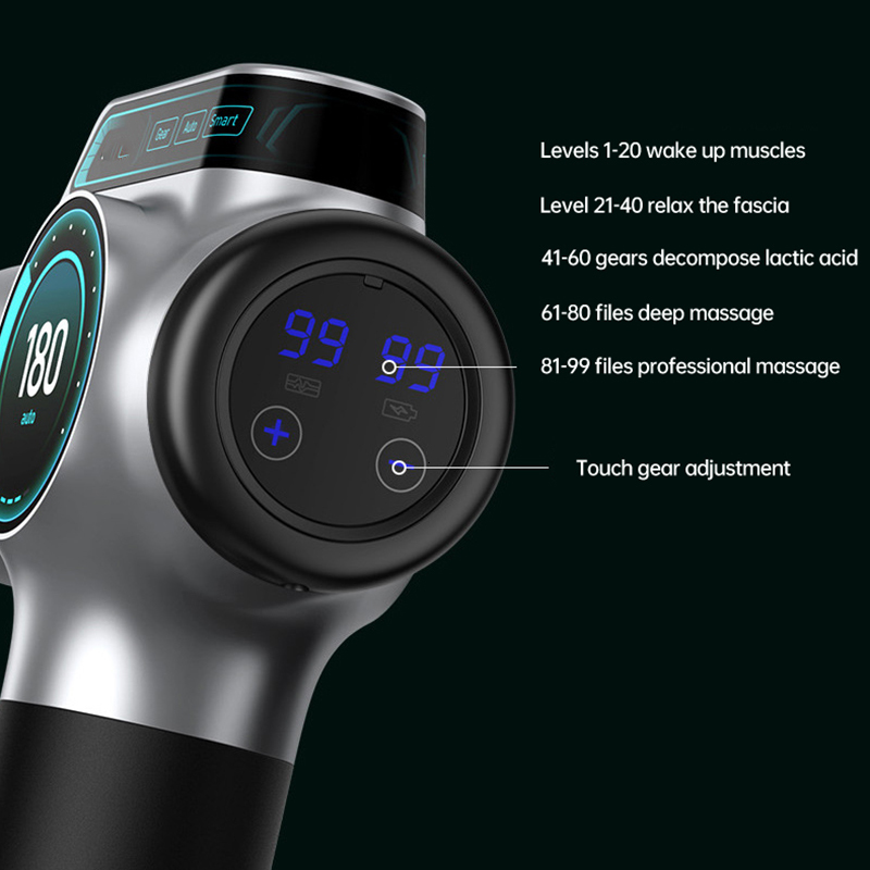 Full Body Massager Professional Massage Gun 2Colors LCD Screen Electric Deep Tissue Muscle Body Back Massager Relaxation Pain Relief Fascia Gun 230821
