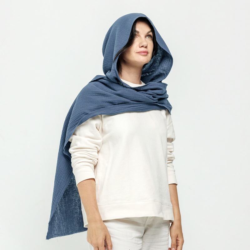 Scarves Natural Cotton Cowl Hood Scarf Unisex Mantilla Shrug Fashion Top Hooded Neck Rings Headwraps Sun Protective 230818