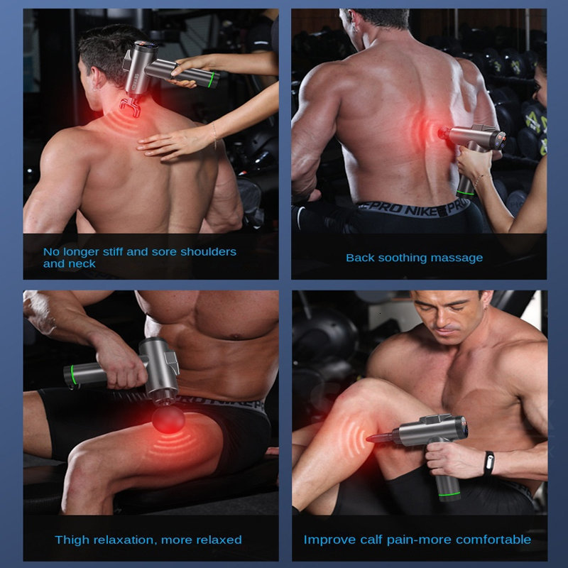 Full Body Massager LCD Screen Fascia Gun Neuk Massage Gun Back and Neck Massager Professional Muscle Massager Relaxation Treatment Body Massagers 2308