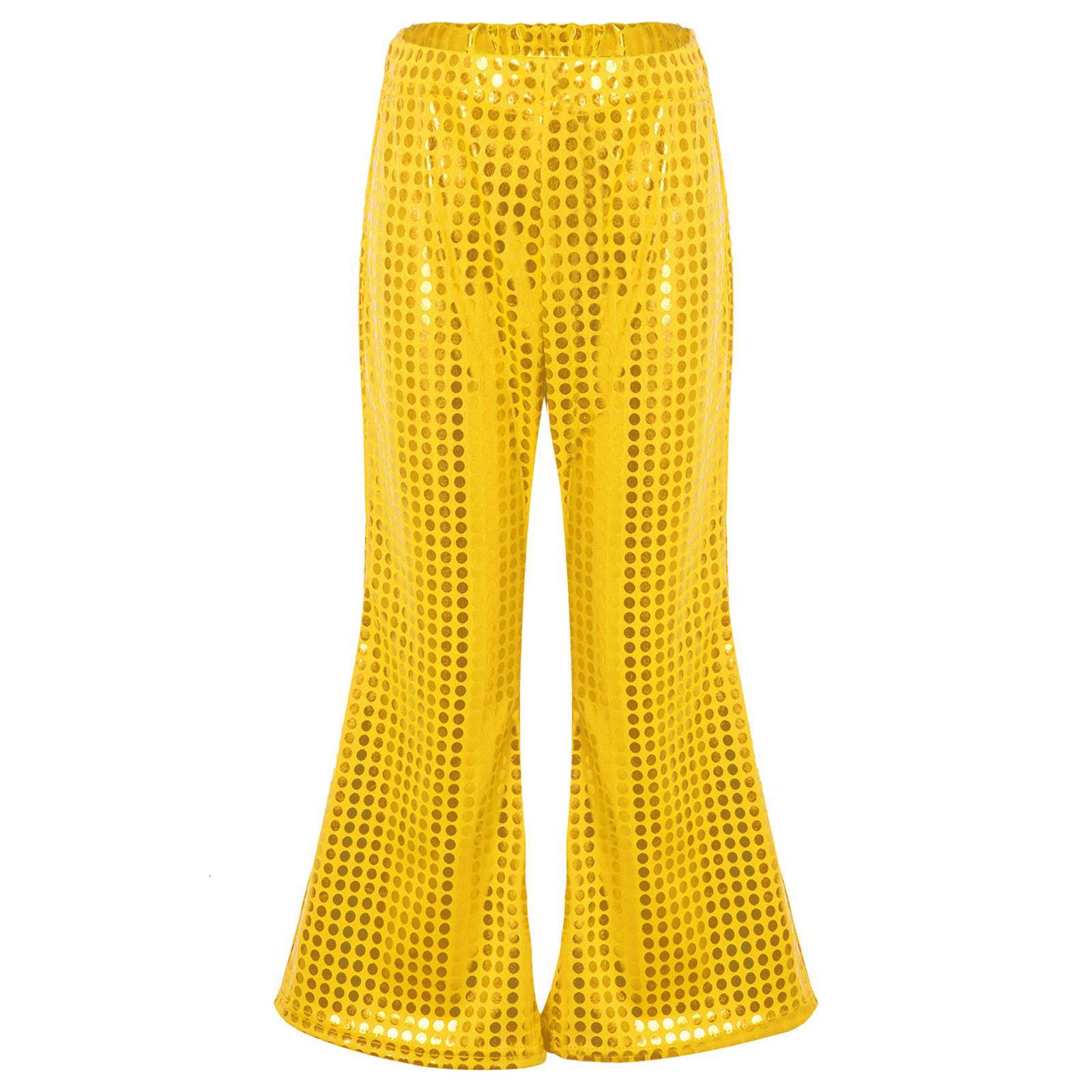 Trousers Kids Flared Pants Boys Girls Shiny Sequins Elastic Waist Bell BottomTrousers for Jazz Disco Modern Dance Stage Performance Pants 230821