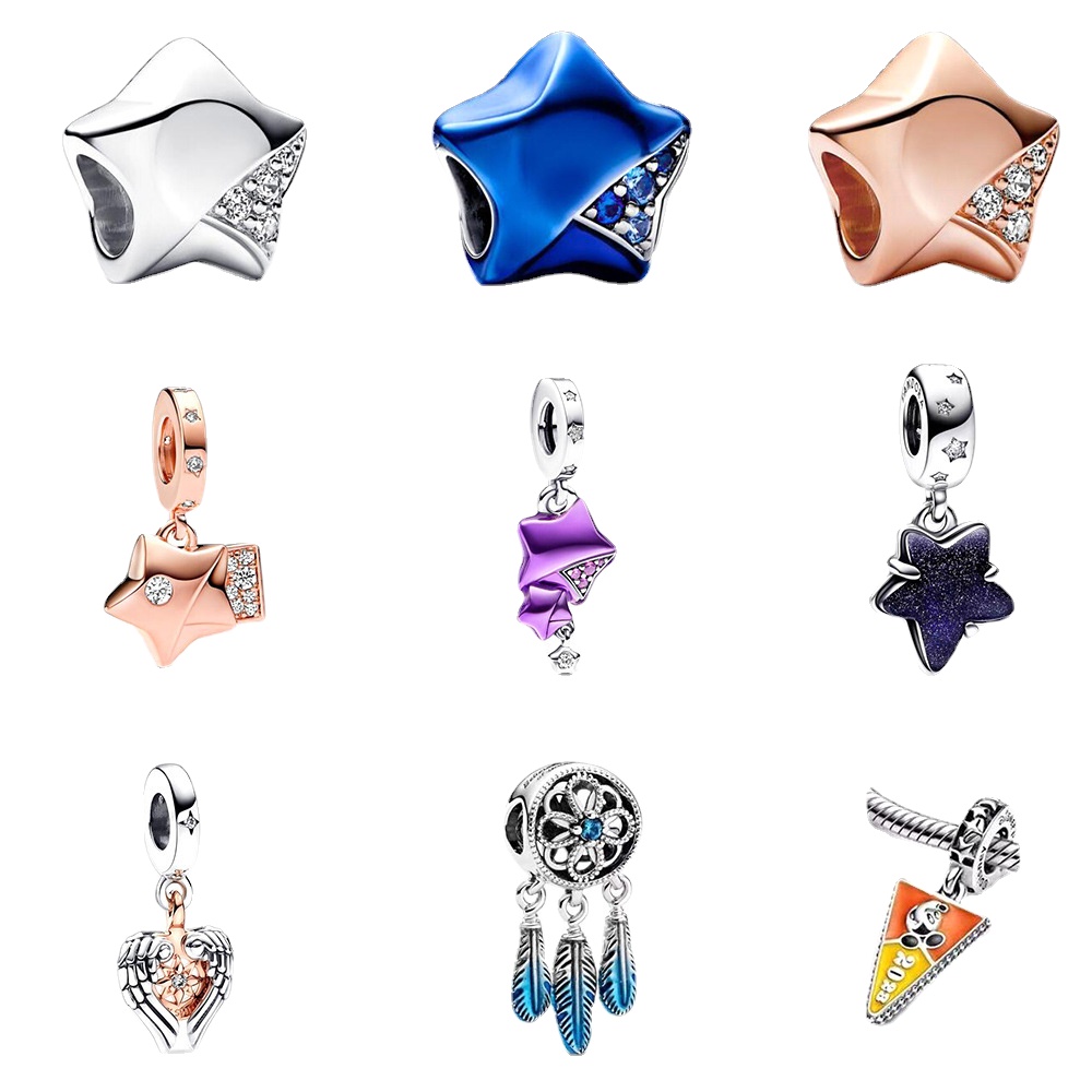925 Sterling Silver Charm DIY Snake Bone Bracelet Bead Lucky Star Guardian Jewelry Towing Accessories Free Delivery