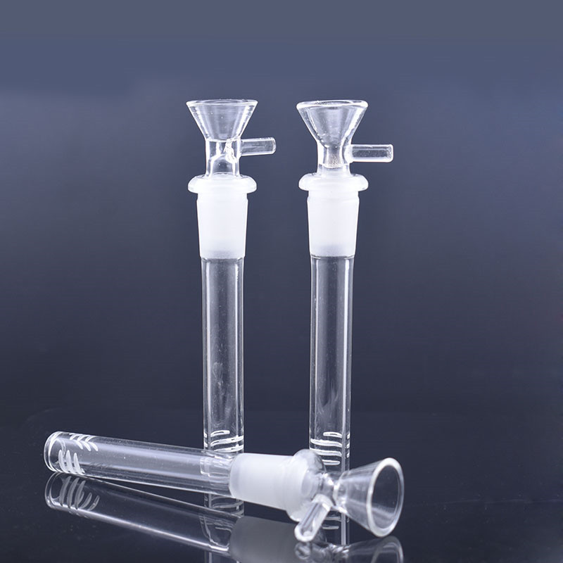 Wholesale Glass Downstem Diffuser With 6 Cuts Hookah Pipe Flush Top 14 18 mm Female Reducer Adapter Diffused Down Stem with tobacco smoking bowl For Glass Beaker