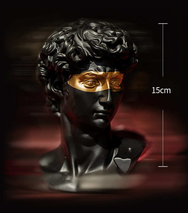 Decorative Objects Figurines Statues For Decoration 15cm David Coffee Table Home Decor Ornaments Room Bust Of Gypsum White Resin Decorative Art Sculpt