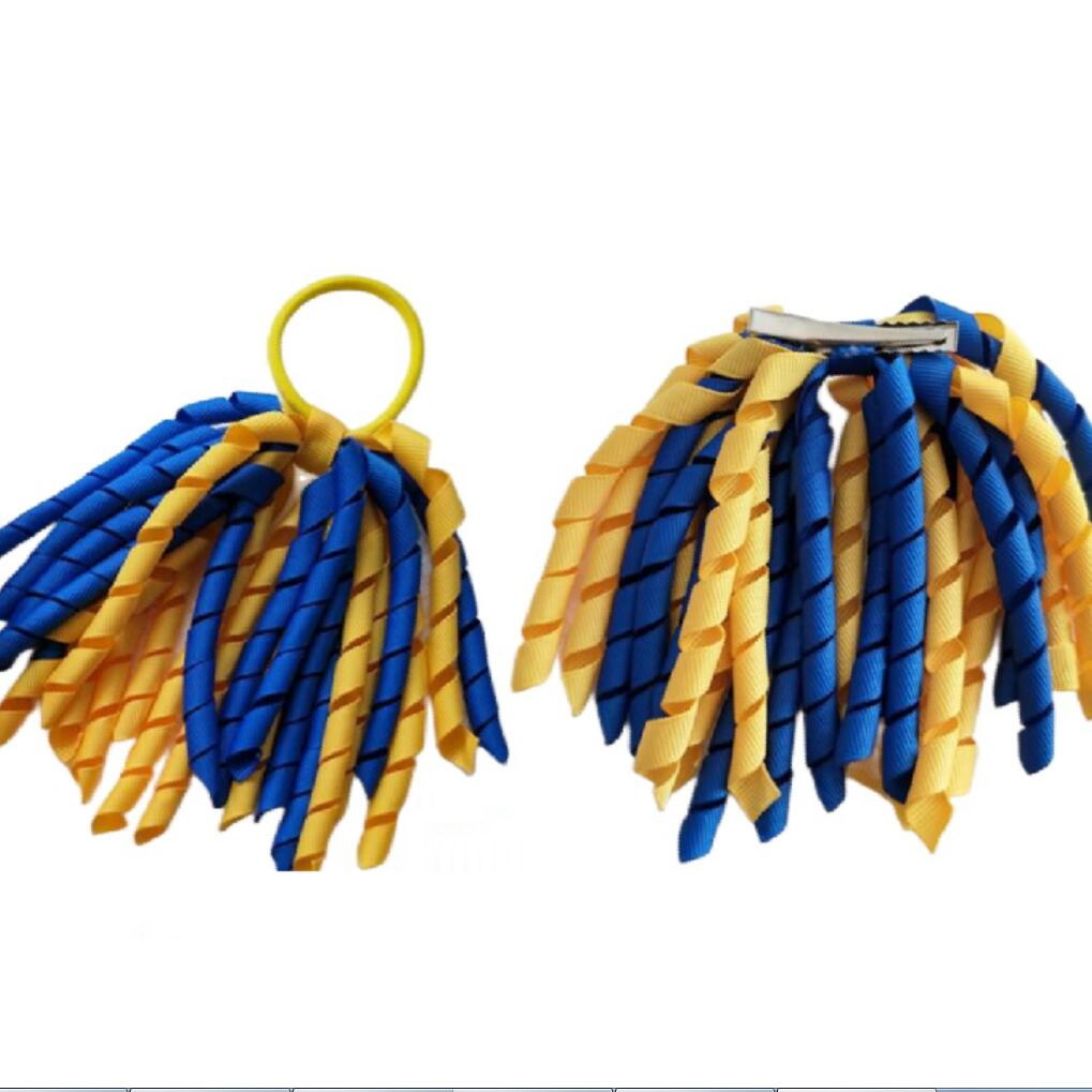 Woman Girl Korker Elastic Hairband Headwear Curl Tassel Ribbons Ponytail Holder Streamers Plain Colour 5Inch Corker Hair Bows Clips Rope PD002