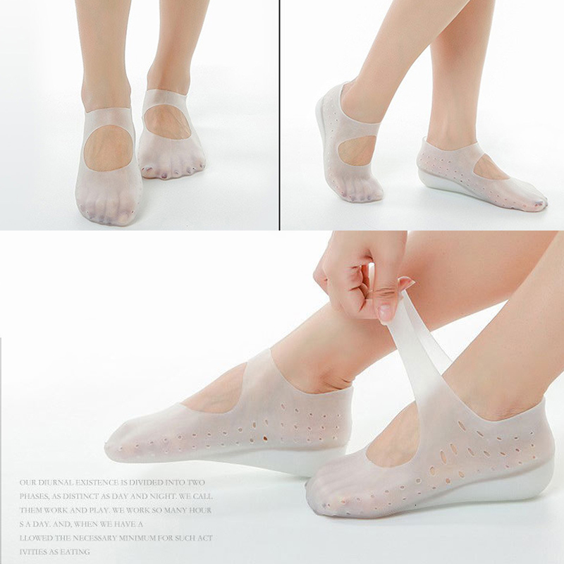 Shoe Parts Accessories 1 Pair Invisible Height Lift Heel Pad Sock Liners Increase Insole Silicone for Women Men Elastic Protection Cushion Hidden 2308