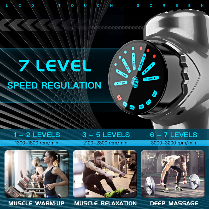 Full Body Massager Massager Gun High Frequency Professional Gun Massager 4800mAh 168V Fitness Muscle Relax Electric Fascia Gun LCD Display 7 Gears 230