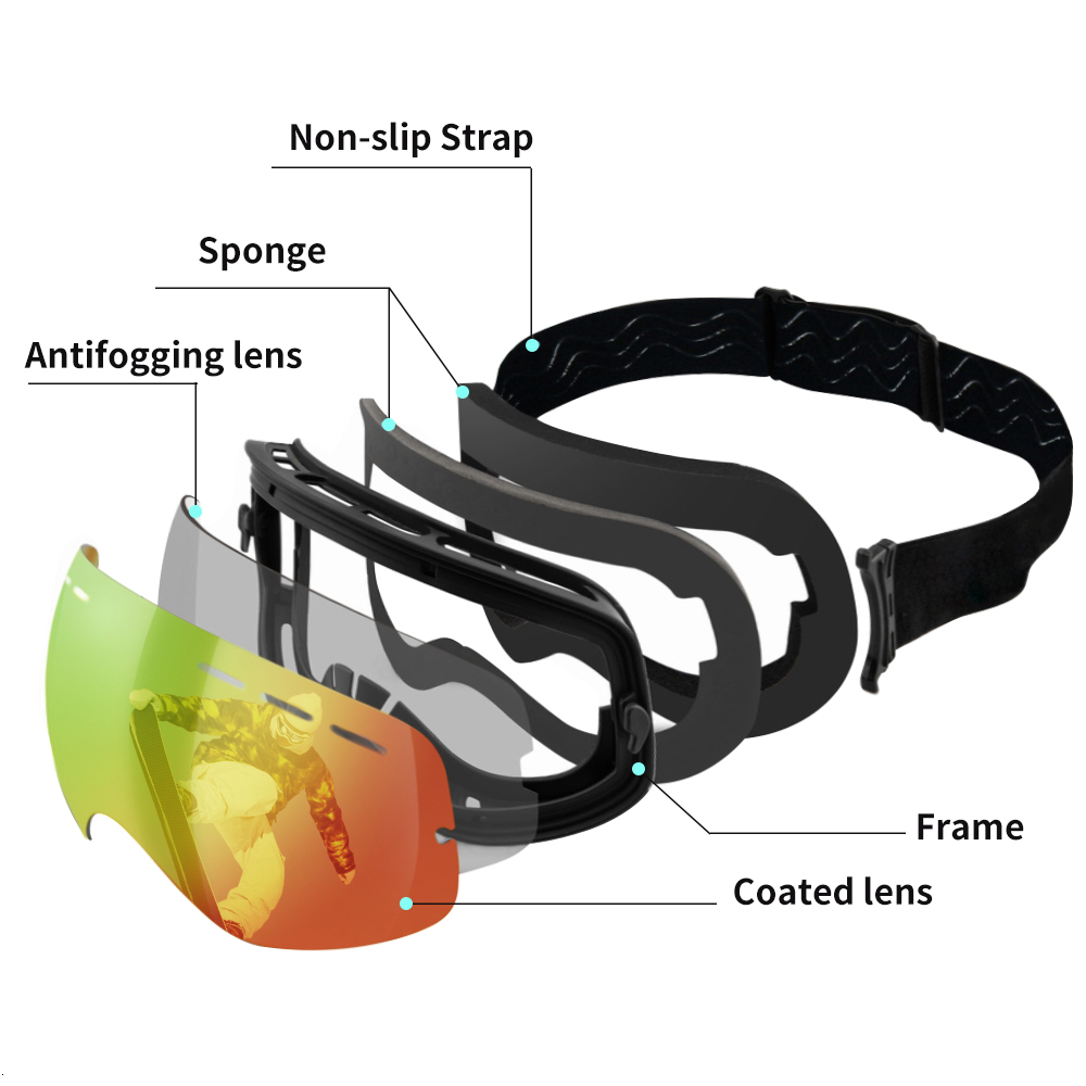 Ski Goggles Snowboard Glasses Set Winter Outdoor Sport Snow Sunglasses Uv400 Layers Lens Anti Fog Skiing for Men Women 230821