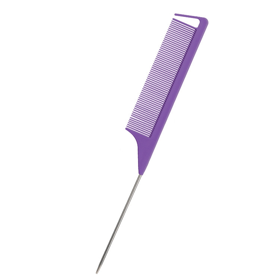 Professional Pointed Tail Hair Comb Anti-static Hair Dye Brush Barber Steel Needle Comb Salon Hairdresser Barber Accessories 2453