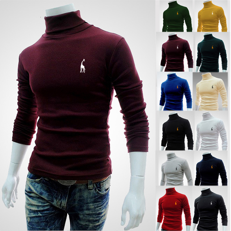 Men's Hoodies Sweatshirts Spring Autumn Winter Cotton Cashmere High Elastic Fashion Long Sleeve Bottom Shirt Men's Casual Sports Turtleneck 