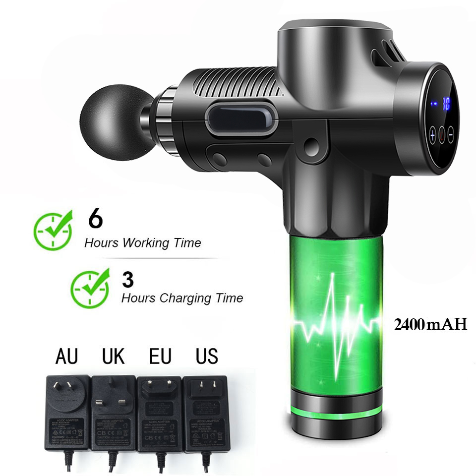 Full Body Massager 30 Speed 7 Heads Neck Pain Massager Deep Tissue Muscle Massager Relax Body Massage Gun LCD Display Fascia Gun 230821