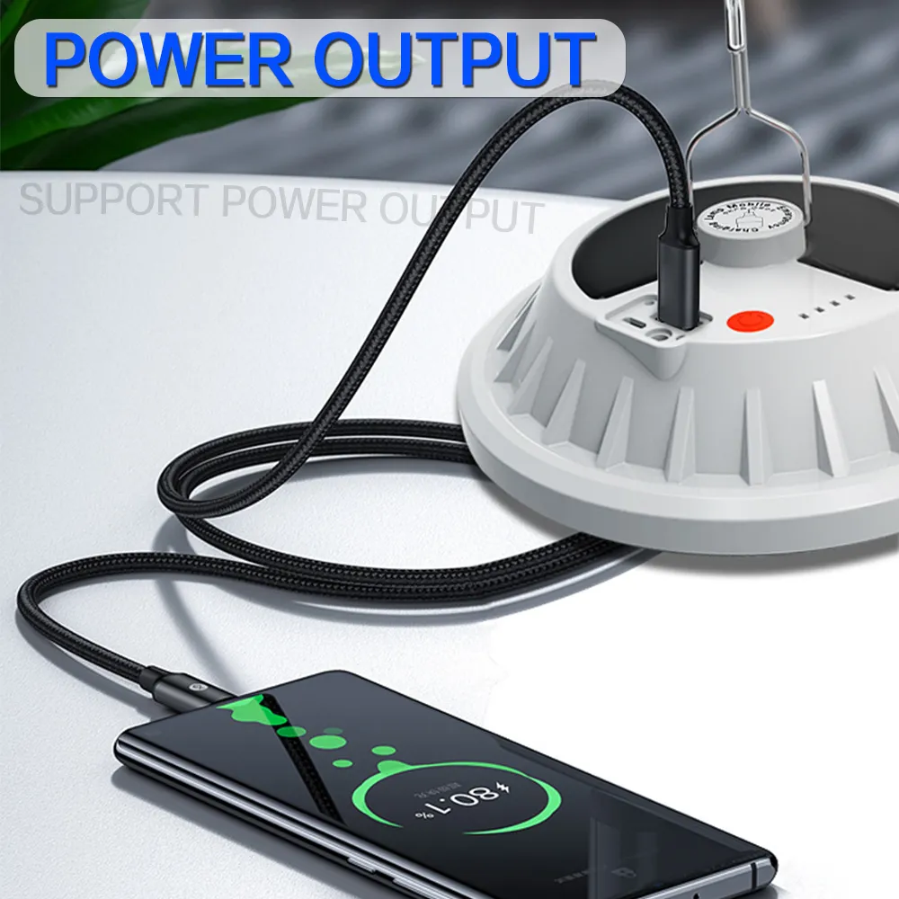 remote solar LED camping lamp USB rechargeable UFO bulb Portable Lanterns Emergency Lights for hiking fishingZZ
