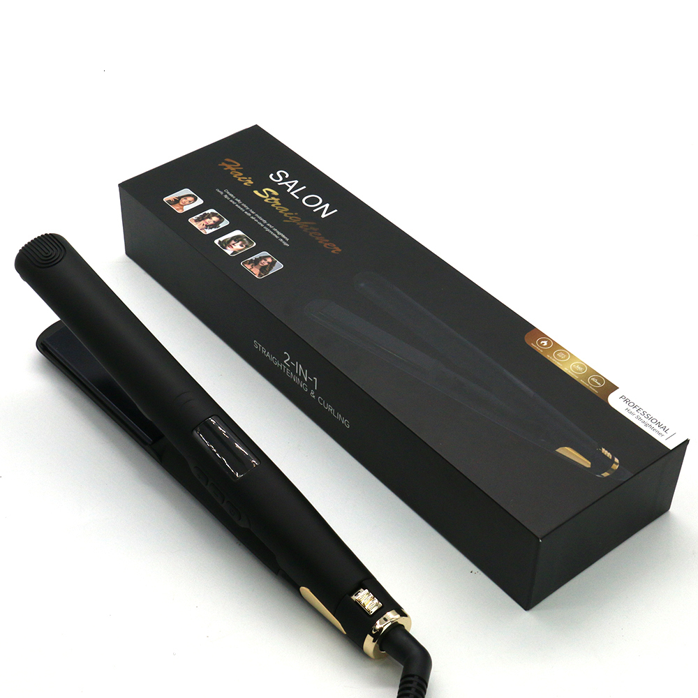 Hair Straighteners LISAPRO Original Ceramic Hair Straightening Flat Iron 1" Plates |Black Professional Salon Model Hair Straightener Curler 23082