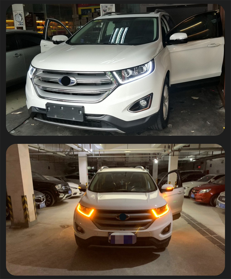 Headlight All LED For Ford Edge 20 15-20 19 DRL Front Lamp Upgrade High Low Beam Running Light Turns Signal
