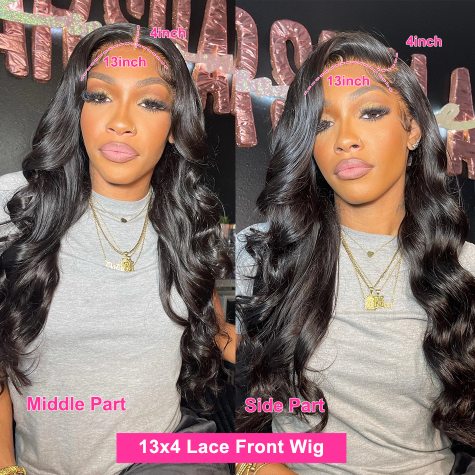 Brazilian 40 Inch 13x4 HD Front Pre Plucked Body Wave Lace Frontal Wig Glueless Simulation Human Hair Wigs For Black Women