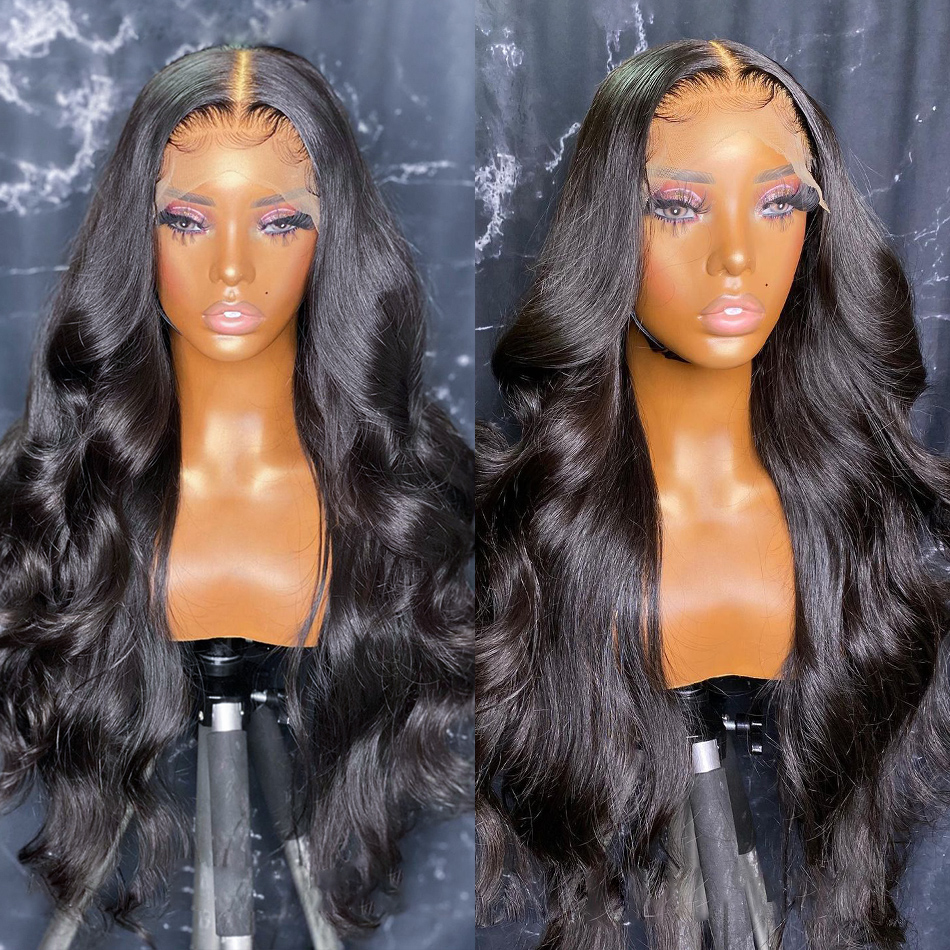 Brazilian 40 Inch 13x4 HD Front Pre Plucked Body Wave Lace Frontal Wig Glueless Simulation Human Hair Wigs For Black Women