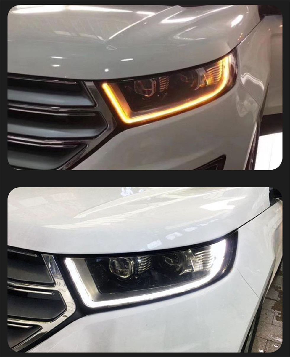 Headlight All LED For Ford Edge 20 15-20 19 DRL Front Lamp Upgrade High Low Beam Running Light Turns Signal