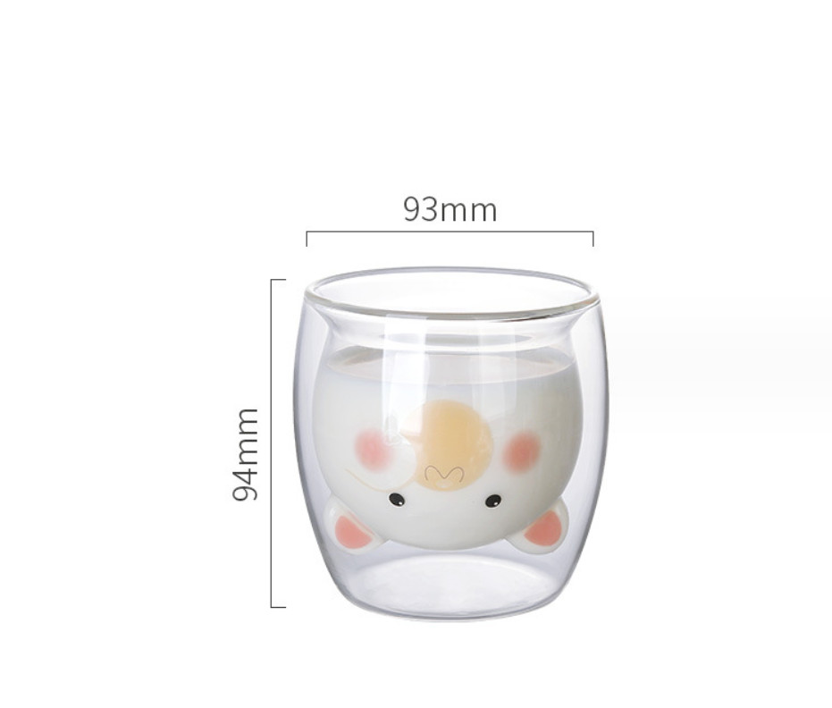 The latest 12.2OZ double -layer glass Christmas coffee mug, many styles choose, support customization of any logo