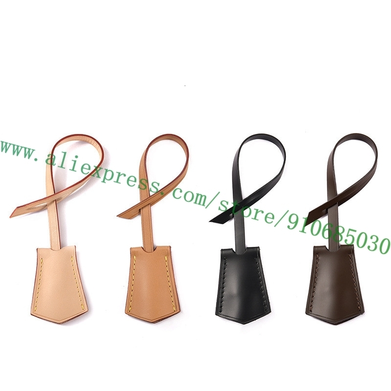 Bag Parts Accessories Top Grade Real Vachetta Vegetable Tanned Calf Leather Key Bell Hanging Name Tag Strap Customization Stamp Service 3 Colors dh293