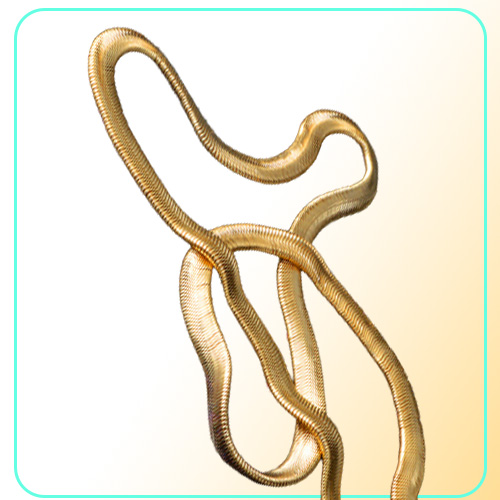 Hip Hop 18K Gold plated chains men's Hiphop 20 inch 6 MM Flattened Chain necklaces For women Luxury Jewelry Accessories Gift