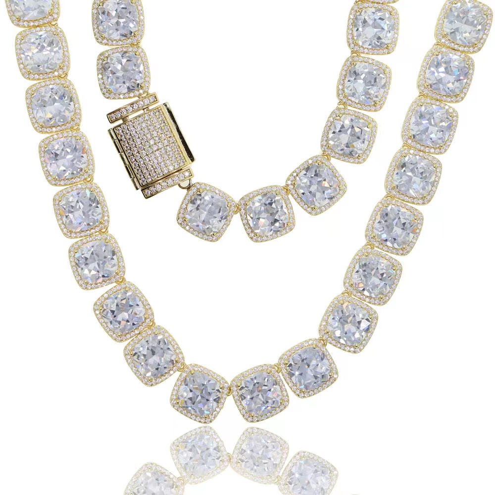 Fine jewelry 925 sterling silver vvs moissanite tennis necklace diamond mossanite tennis chain