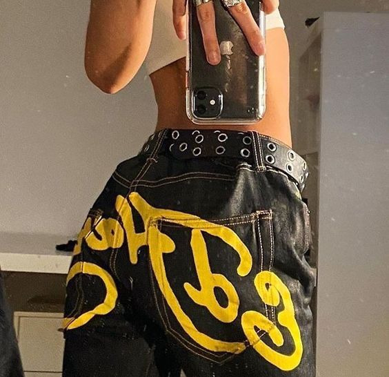 Men's Jeans Y2K Low Rise Jeans Men Harajuku Goth Punk Print Oversize Pants Women Fashion Hip Hop Streetwear Baggy Trousers Vintage Clothing 23082