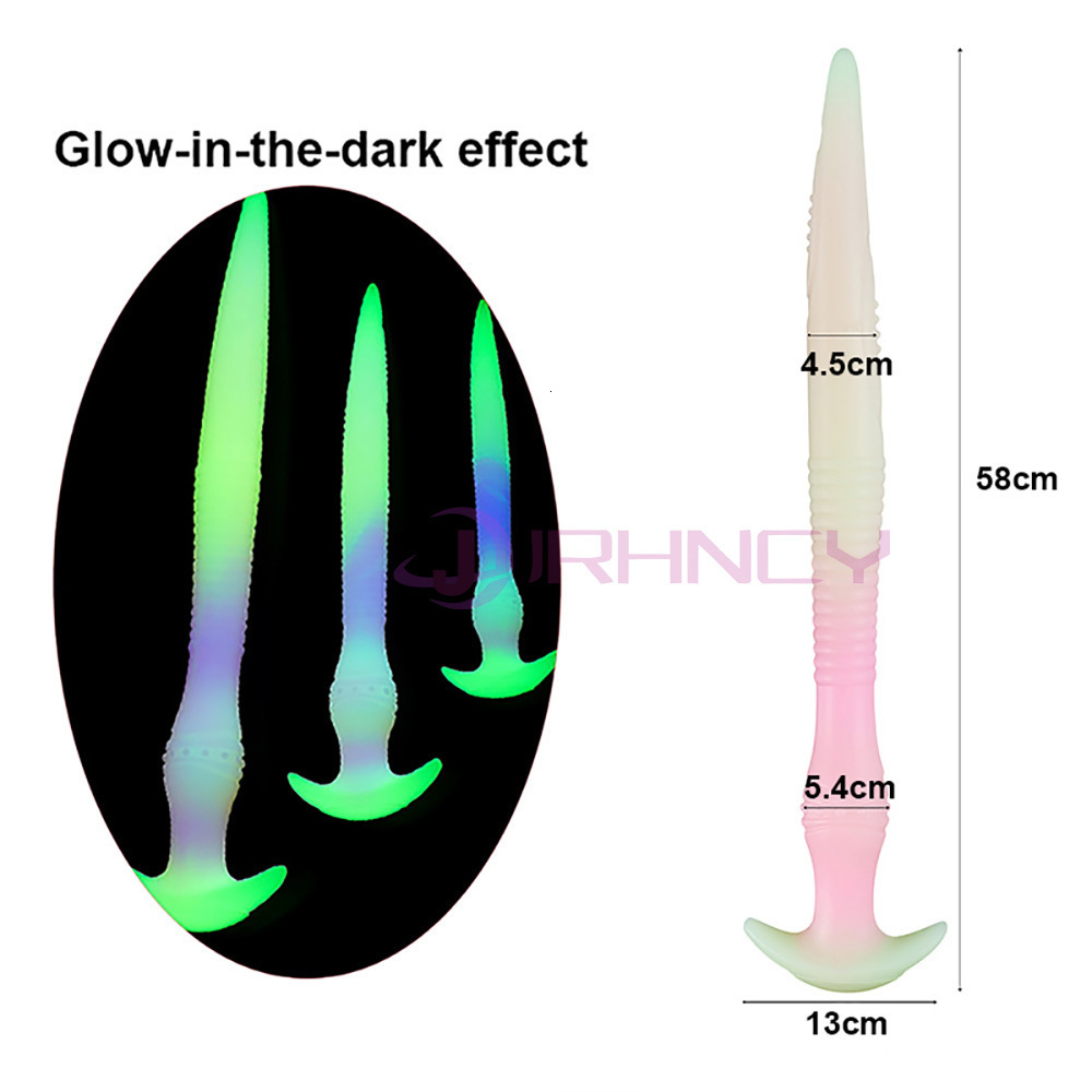 Anal Toys Soft Plug For Adult Sex Toy Women Men Couples Liquid Silicone Dildo Dilator Masturbators long Butt Luminous 230821