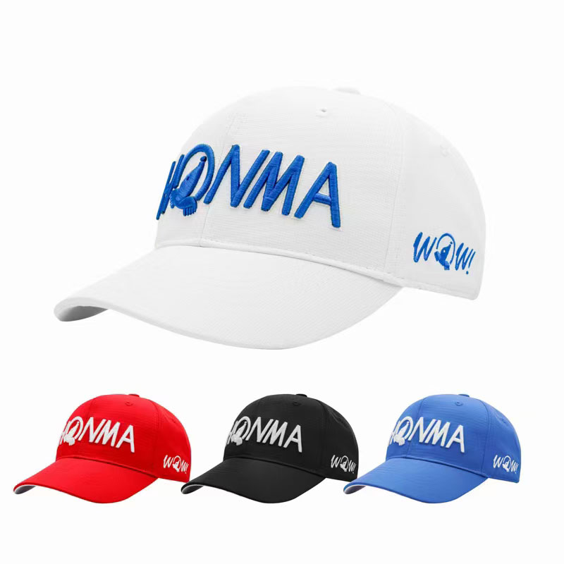 Unisex HONMA Golf Hat Black and White Color Cotton Embroidery Baseball Caps Outdoor Sports Leisure Fashion Cap