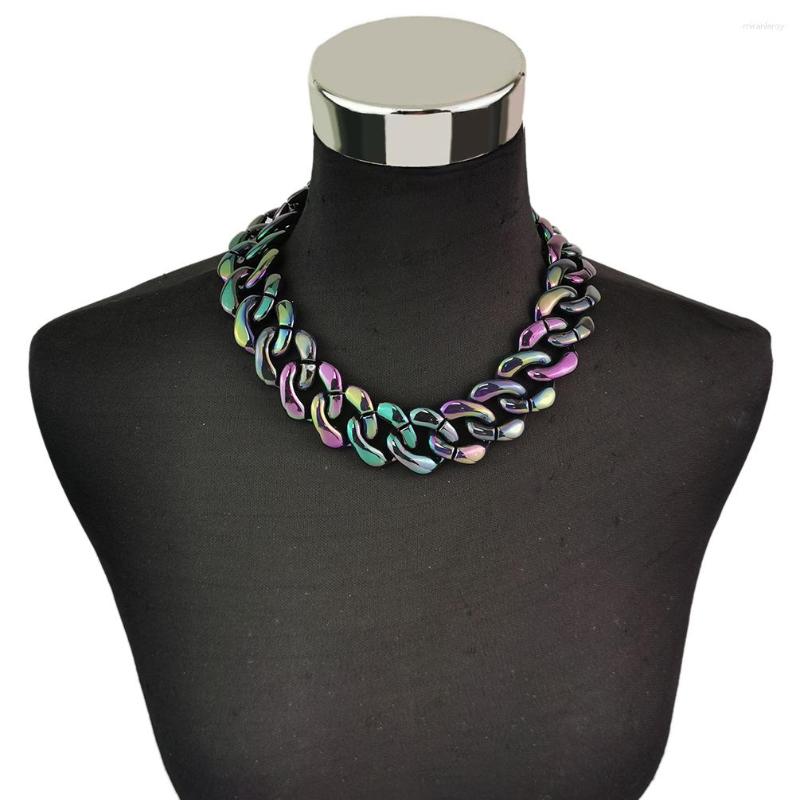 Choker Fashion Thick Chain Necklace Mix Color Acrylic Bead Statement Collar Chunky Necklaces For Women Party Jewelry Bijoux 2023