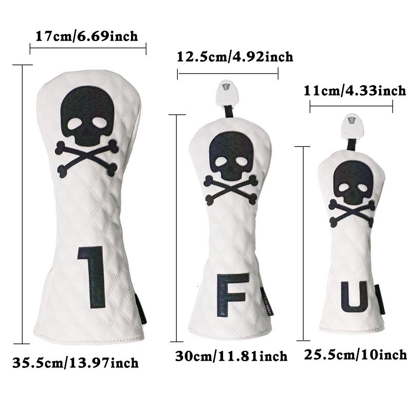 Other Golf Products Golf Wood Cover Skull Gradient for Driver Fairway Hybrid Waterproof PU Leather Golf Club Cover Protector Golf Headcover 230821