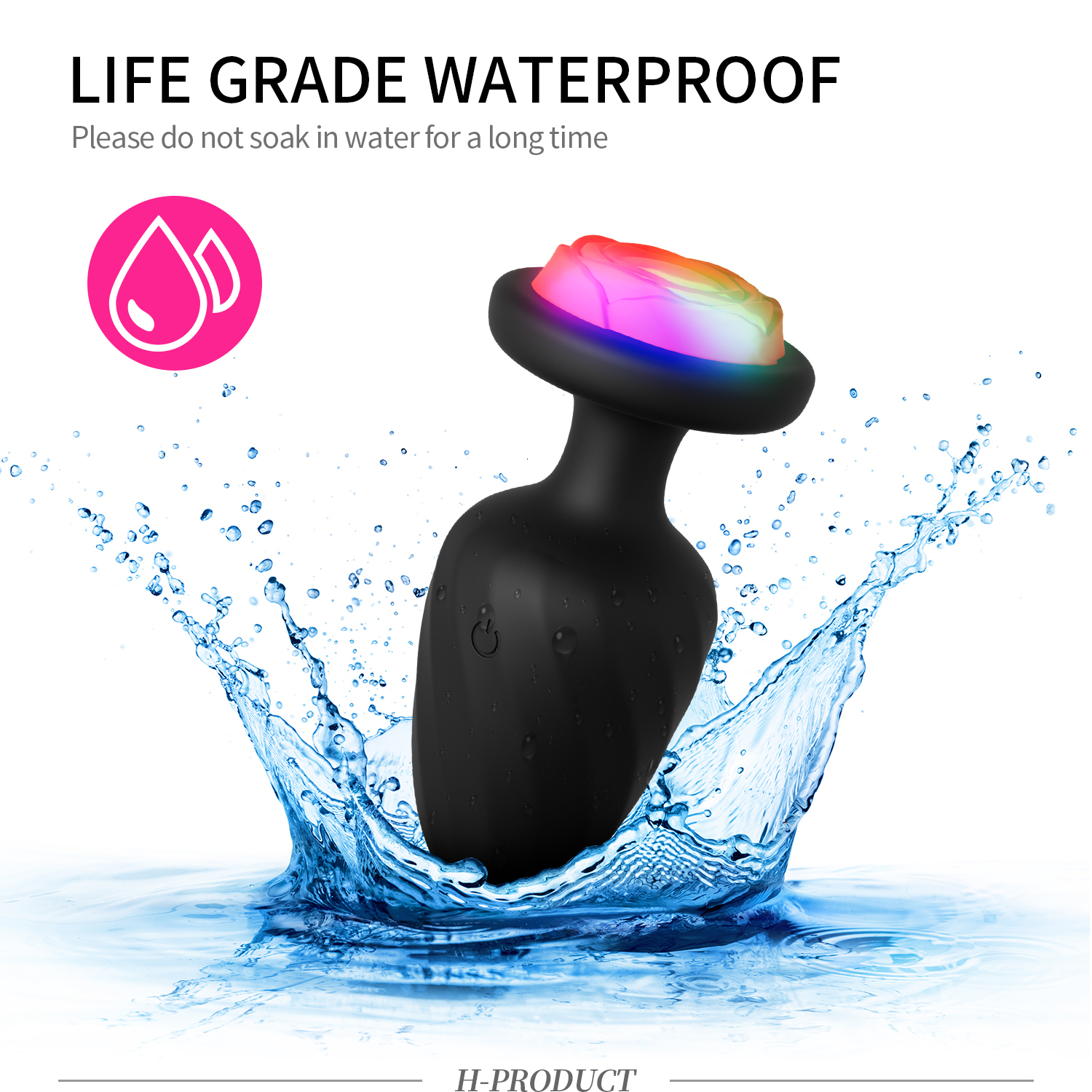 Anal Toys Colorful Light Plugs Butt Vibrator Rose Anus Toy For Women Men Prostate Massager Remote Control Vibrating Sextoys 230821