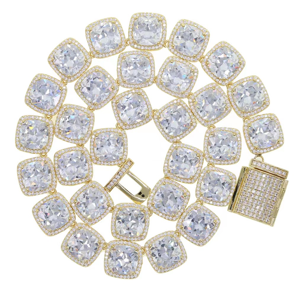 Fine jewelry 925 sterling silver vvs moissanite tennis necklace diamond mossanite tennis chain