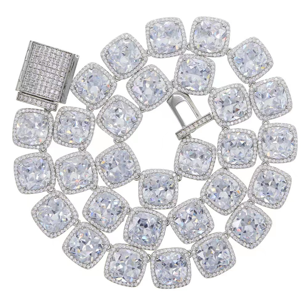 Fine jewelry 925 sterling silver vvs moissanite tennis necklace diamond mossanite tennis chain