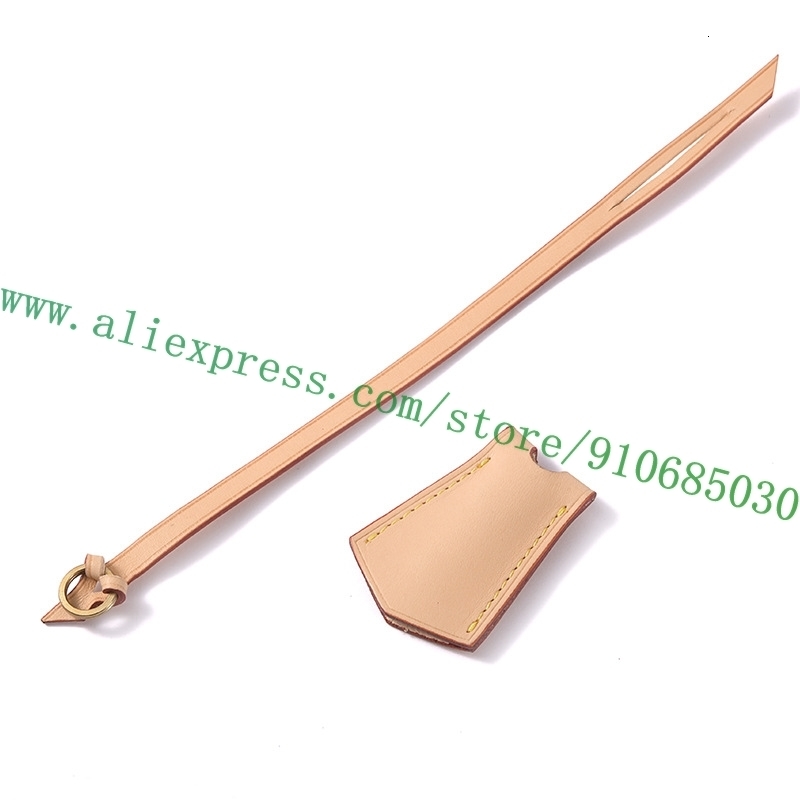 Bag Parts Accessories Top Grade Real Vachetta Vegetable Tanned Calf Leather Key Bell Hanging Name Tag Strap Customization Stamp Service 3 Colors dh293