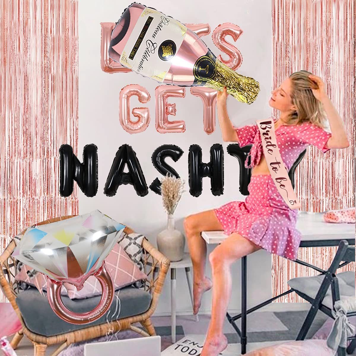 Other Event Party Supplies Let's Get Nashty Decorations Nashville Bachelorette Balloons Bride To Be Sash for Bridal Shower 230821