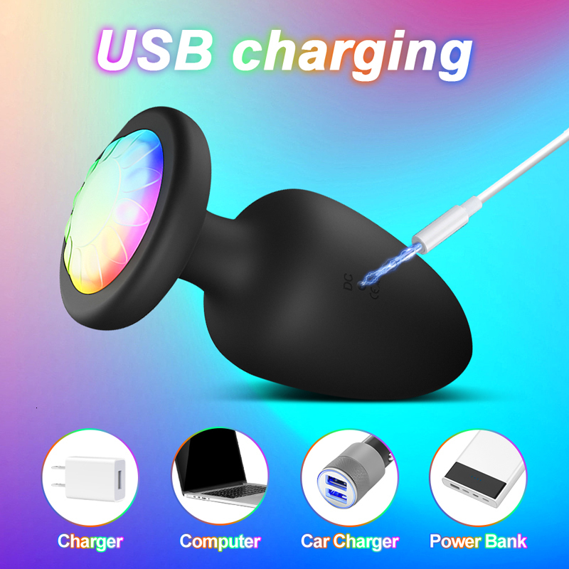 Anal Toys LED Light Plug Vibrator Butt Plugs Stimulator Masturbator Remote Control Prostate Massager Sex Toy For Men Gay Unisex 230821