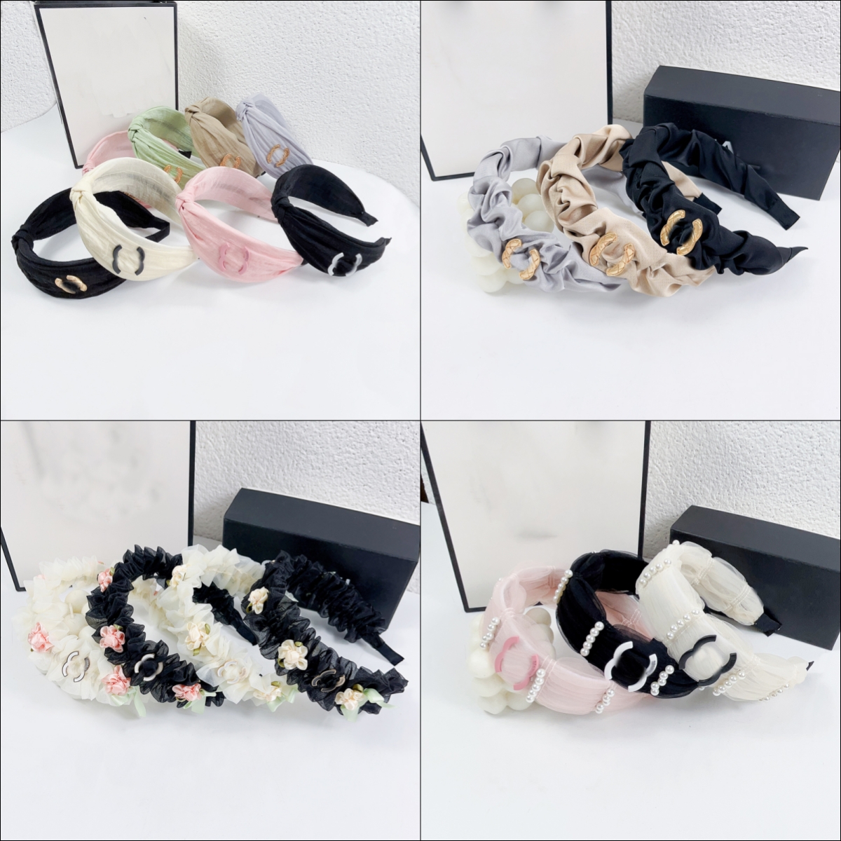 Luxury Designer Hand Knitting Headbands Hair Bands for Women Girl Brand Elastic Letter Headband Lace Pearl Flower Metal Sports Fitness Headband Head Wrap Jewelry