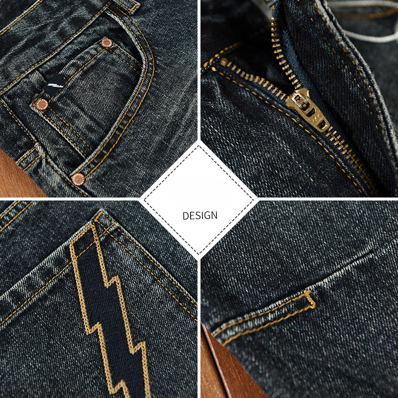 Men's Jeans Autumn Cotton Washed Retro Jeans Men Clothing Cotton Loose Straight Men Trousers K5921 230821