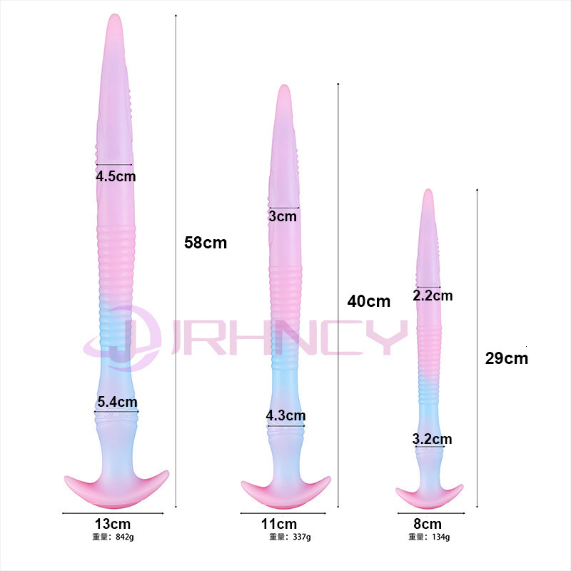 Anal Toys Soft Plug For Adult Sex Toy Women Men Couples Liquid Silicone Dildo Dilator Masturbators long Butt Luminous 230821