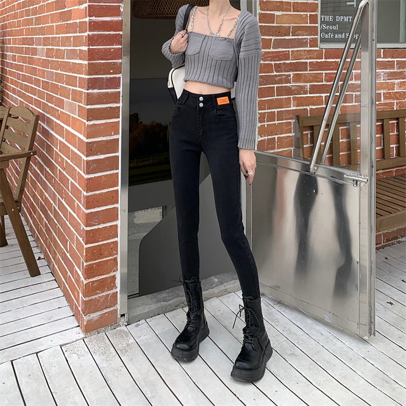 Women's Jeans N4570 style skinny jean Korean version of high waist stretch pencil pants allmatch thin jeans 230821