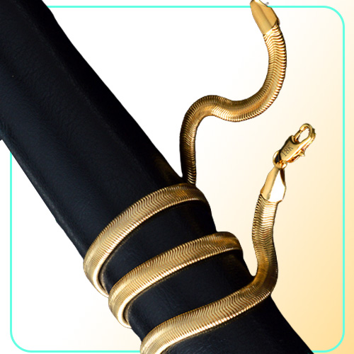 Hip Hop 18K Gold plated chains men's Hiphop 20 inch 6 MM Flattened Chain necklaces For women Luxury Jewelry Accessories Gift
