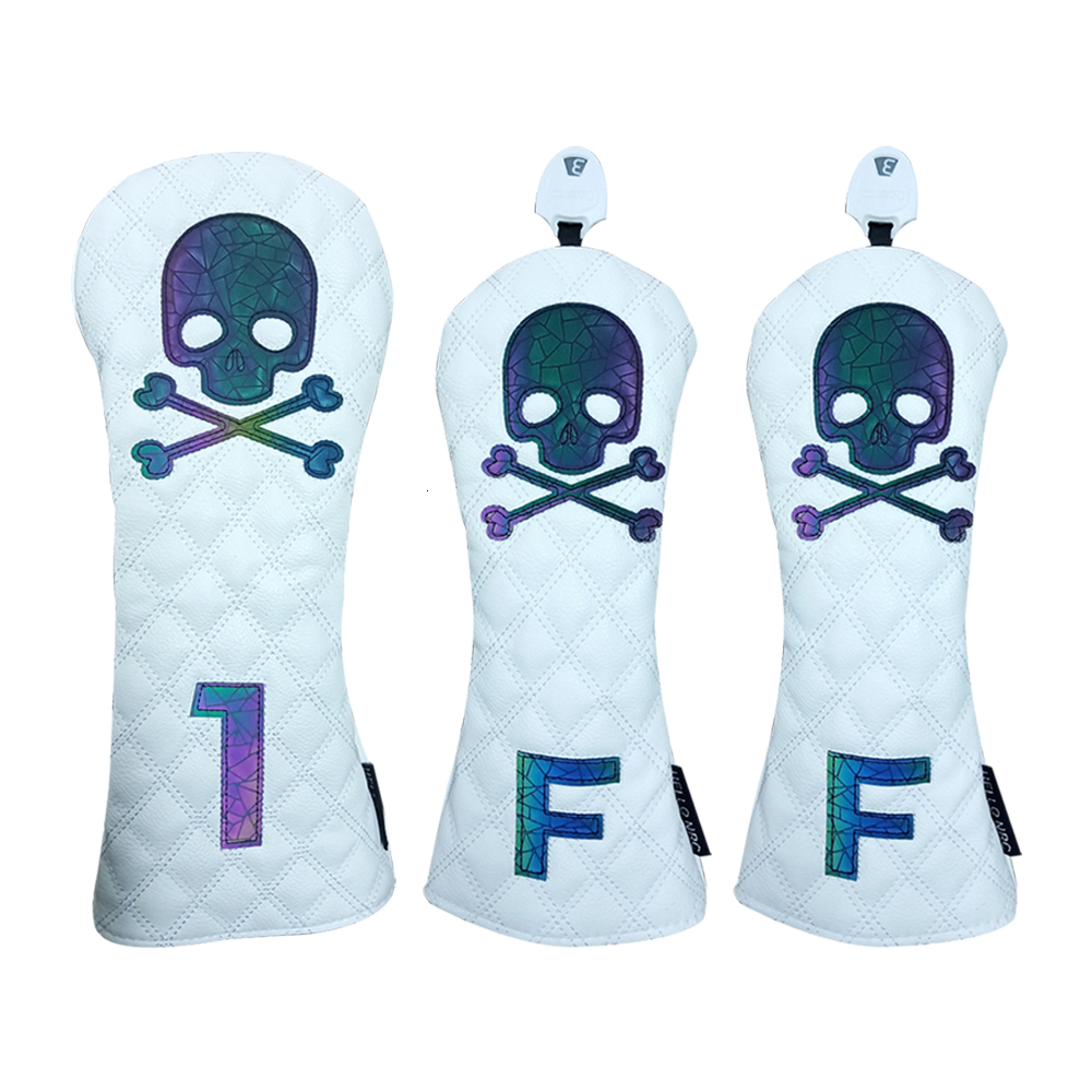 Other Golf Products Golf Wood Cover Skull Gradient for Driver Fairway Hybrid Waterproof PU Leather Golf Club Cover Protector Golf Headcover 230821