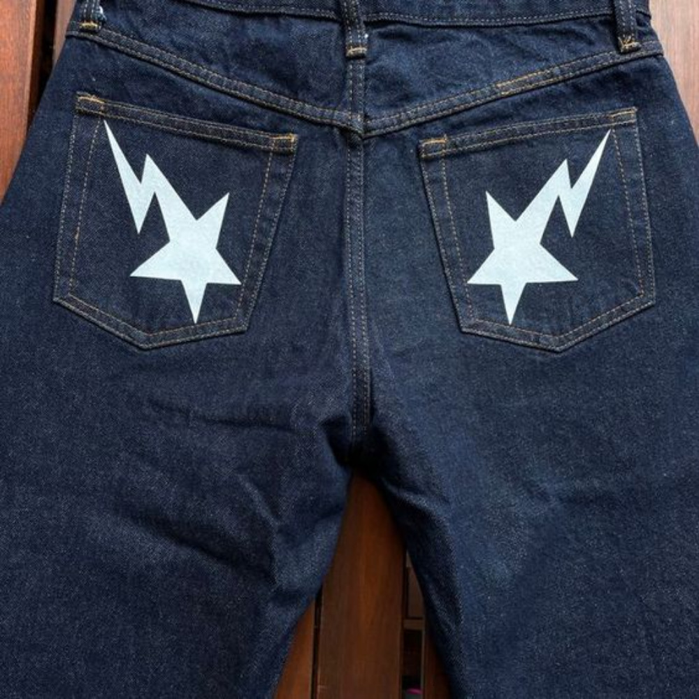 Men's Jeans Y2k Jeans Star Graphic Print Baggy Jeans Denim Pants Women Men Harajuku Hip Hop Punk Rock Gothic Wide Leg Trousers Streetwear 230821