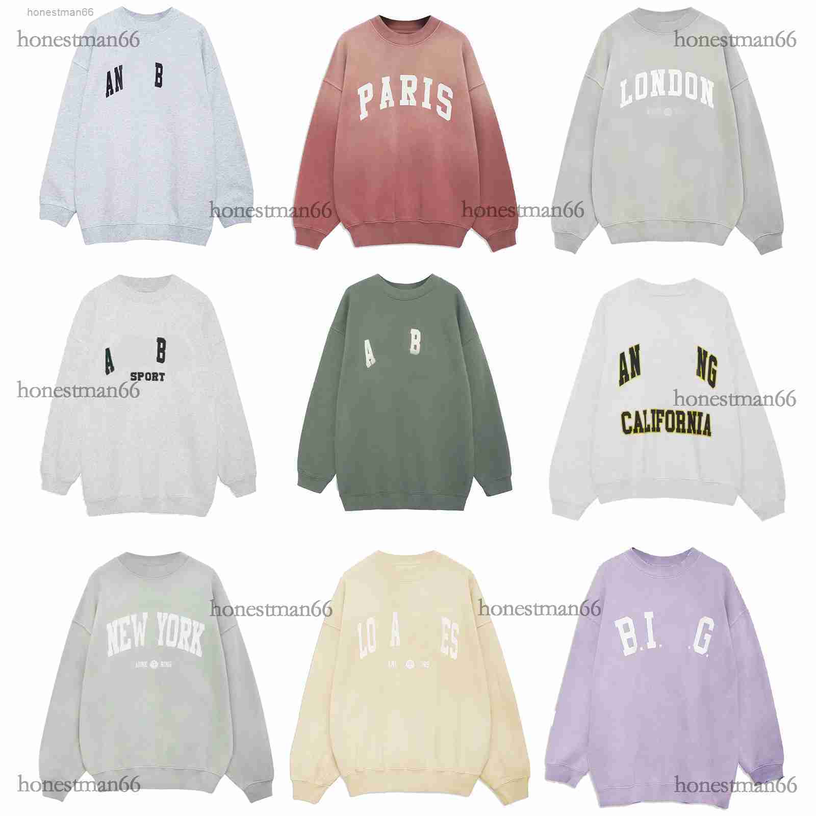 23AW Anines Women Sweater Designer Hoodie Cotton Pullover Sportshirt Classic Letter Embroidery Inside Fleece Round Neck Sweatshirt Long Sleeves L