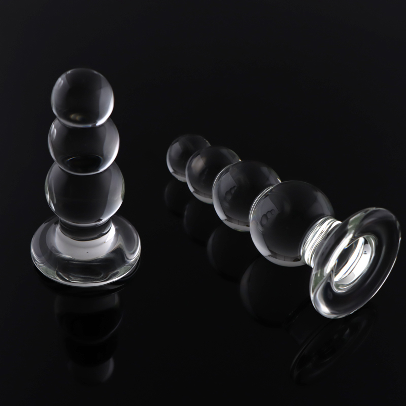Anal Toys 345 Beads Transparent Crystal Plug Prostate Massager Glass Dildo Anus Sex Toy For Women Dilator Vaginal Orgasm 230821